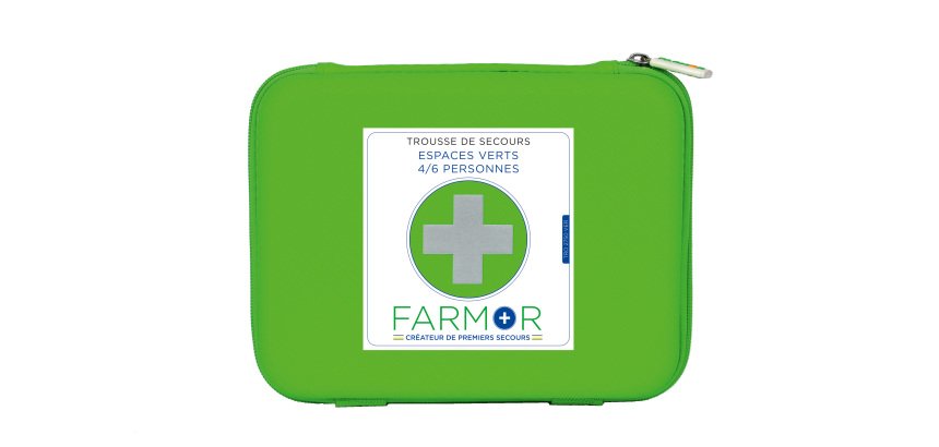 Trousse de secours Espaces verts 4/6 personnes en PU vert