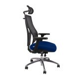 Fauteuil de bureau ergonomique FUTURA 4S PLUS tissu et maille, avec accoudoirs 4D et appui-tête, mécanisme synchrone, pieds noirs