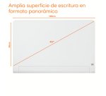 Pizarra magnética de cristal Nobo Impression Pro de 1000x560mm con bandeja para rotuladores oculta