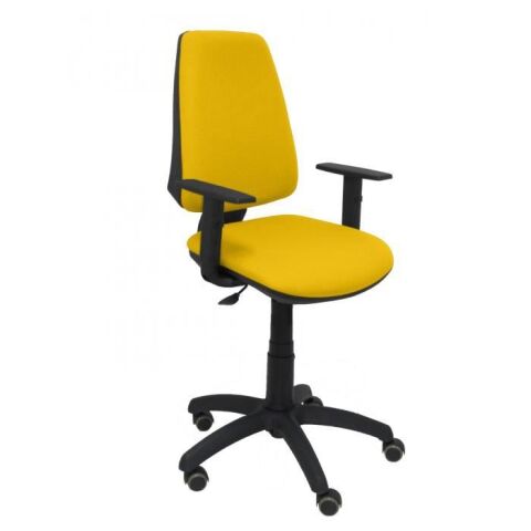 Elche CP brazos regulables ruedas parquet tapizado - Amarillo