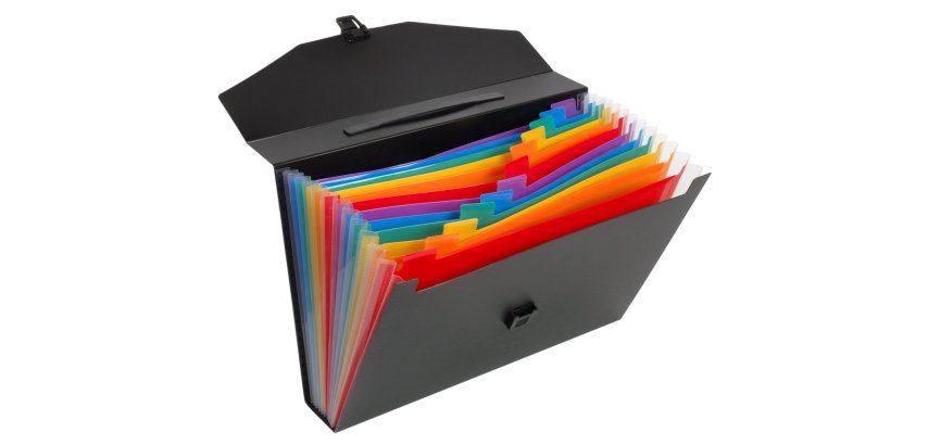 Briefcase organizer polypropylene Viquel Rainbow Class 13 tabs