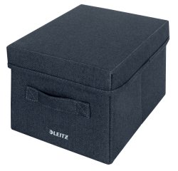 Caja de tela para almacenaje con tapa S, 2 piezas, gris