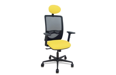 Silla de oficina Zulema con reposabrazos 2D y cabecera