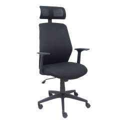 Fauteuil de Bureau Modèle Parolis Tissu 3D Noir Accoudoirs Fixes