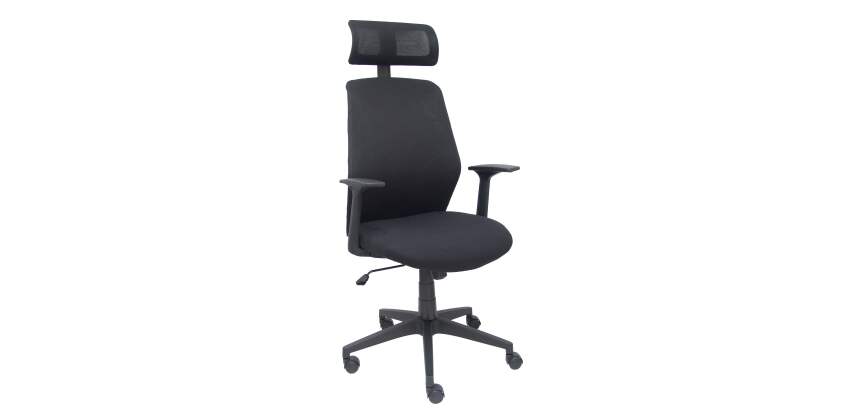 Fauteuil de Bureau Modèle Parolis Tissu 3D Noir Accoudoirs Fixes