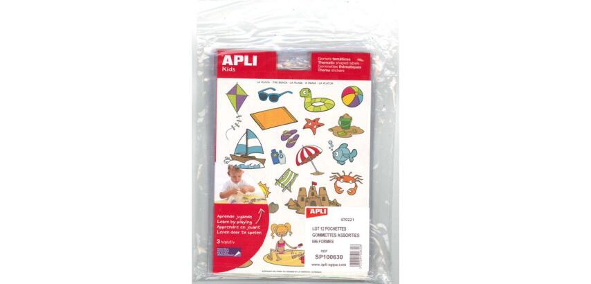 Gommette thématique assortie repositionnables Apli – 36 feuilles
