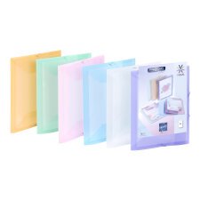 Chemise à élastique 3 rabats plastique personnalisable Viquel Propysoft - 23 x 32 dos de 1,5 cm couleurs assorties