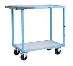 Servante mécano-soudée 2 plateaux mélaminés 250 kg 850 x 500 mm roue caoutchouc