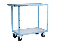 Servante mécano-soudée 2 plateaux mélaminés 250 kg 850 x 500 mm roue caoutchouc
