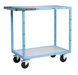 Servante mécano-soudée 2 plateaux mélaminés 250 kg 850 x 500 mm roue caoutchouc