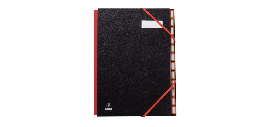 Trieur carte Extendos 12 divisions onglets neutres coloris noir