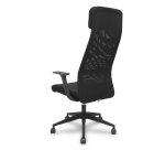 Chaise de bureau Pro536 - tissu noir avec accoudoirs fixes