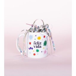 Taza "Feliz vida" 350ml, cerámica 
