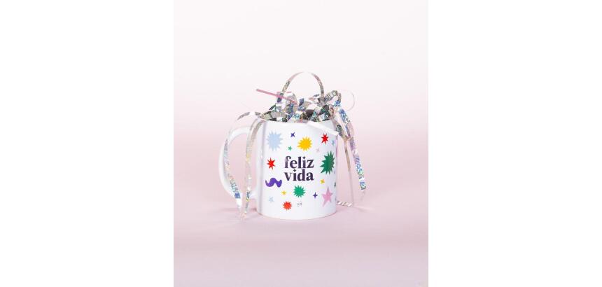 Taza "Feliz vida" 350ml, cerámica 
