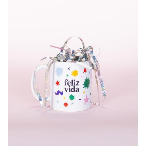 Taza "Feliz vida" 350ml, cerámica