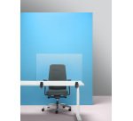 Mampara sobremesa en cristal laminado incoloro centro de mesa An 91 x Alt 60 cm