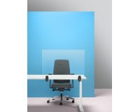 Mampara sobremesa en cristal laminado incoloro centro de mesa An 91 x Alt 60 cm