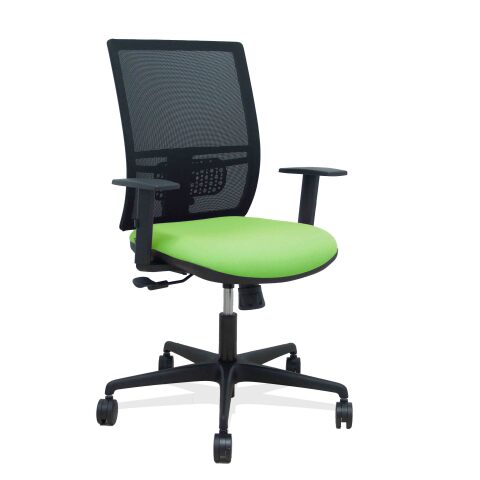 Silla de oficina Yunquera sincronizada malla brazos regulables - Verde claro