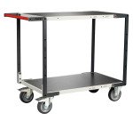 Servante montée 2 plateaux tôle 400 kg 1000 x 600 mm roue TPE