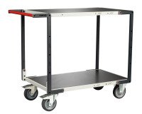 Servante montée 2 plateaux tôle 400 kg 1000 x 600 mm roue TPE