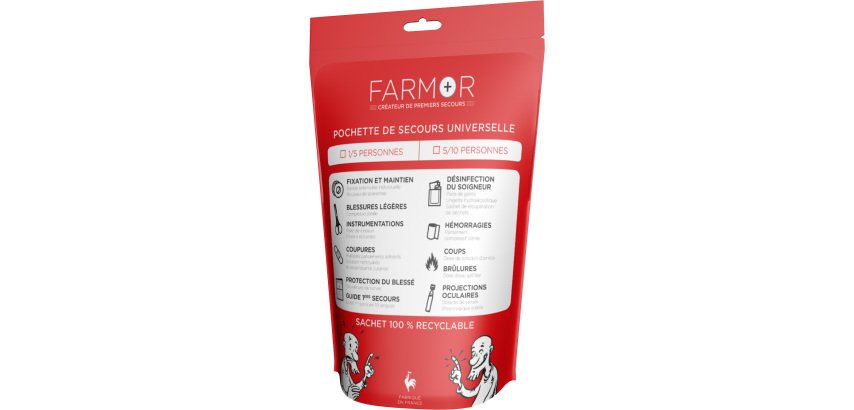 Pochette de secours 100 % Recyclable Universelle 5/10 personnes