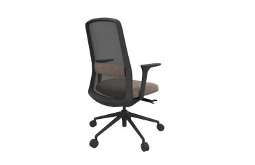 Chaise de bureau ROCKIT tissu et maille - Dossier haut avec soutien lombaire - Accoudoirs 1D - Structure noire