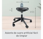 Taburete Leitz Ergo con Ruedas y Asiento Confort