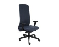 Chaise de bureau ergonomique SMART B NOIR, tissu, avec accoudoirs 3D, mécanisme synchrone, pieds noirs