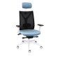 Fauteuil de bureau ergonomique VALIO, tissu et maille, avec accoudoirs 4D et appui-tête, mécanisme synchrone, pieds blancs