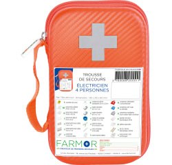 Trousse de secours Électricien 4 personnes en PU orange