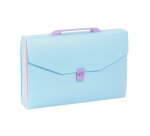 Trieur Valisette 12 compartiments A4 - Rainbow Pastel - Viquel - 38 x 25,5 x 6 cm