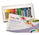 Ceras Fabric Fun para uso textil Pentel - Caja de 15 surtidas