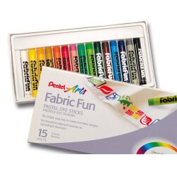 Ceras Fabric Fun para uso textil Pentel - Caja de 15 surtidas