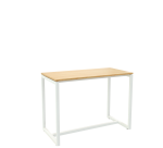 Table haute Easydesk H 110 x P 75 cm piètement métal blanc