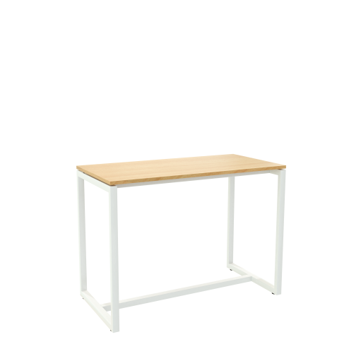 Table haute Easydesk H 110 x P 75 cm piètement métal blanc