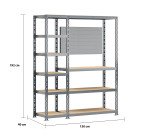 Rayonnage MODULO - Module 2 étagères + établi