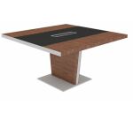 Xennon meeting table L.141 x D.140 cm with leather insert