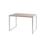Bureau télétravail LV12 H.74 x L.110 x P.60 cm plateau chêne piètement blanc