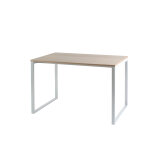 Bureau télétravail LV12 H.74 x L.110 x P.60 cm plateau chêne piètement blanc