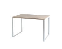 Bureau télétravail LV12 H.74 x L.110 x P.60 cm plateau chêne piètement blanc