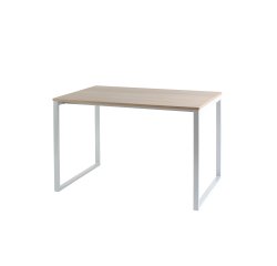 Bureau télétravail LV12 H.74 x L.110 x P.60 cm plateau chêne piètement blanc