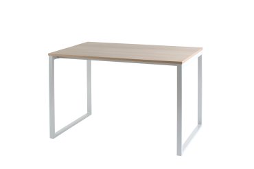 Bureau télétravail LV12 H.74 x L.110 x P.60 cm plateau chêne piètement blanc