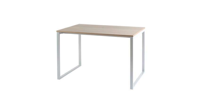 Bureau télétravail LV12 H.74 x L.110 x P.60 cm plateau chêne piètement blanc