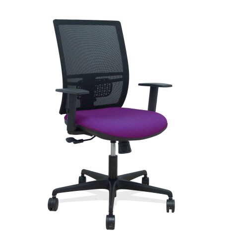 Silla de oficina Yunquera sincronizada malla brazos regulables - violeta