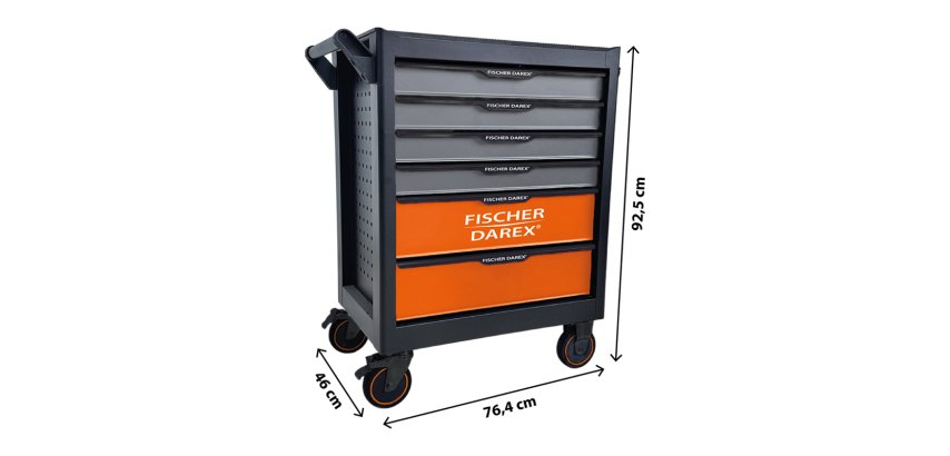 Servante d'atelier complète 158 pièces – 6 tiroirs – Plateau Acier –