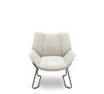 Fauteuil FORÖL - Modèle Opti526  - Revêtement en tissu beige. Structure métal noir.