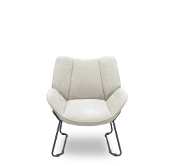 Fauteuil FORÖL - Modèle Opti526  - Revêtement en tissu beige. Structure métal noir.
