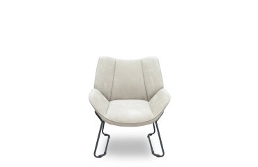 Fauteuil FORÖL - Modèle Opti526  - Revêtement en tissu beige. Structure métal noir.