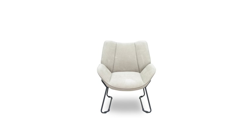 Fauteuil FORÖL - Modèle Opti526  - Revêtement en tissu beige. Structure métal noir.