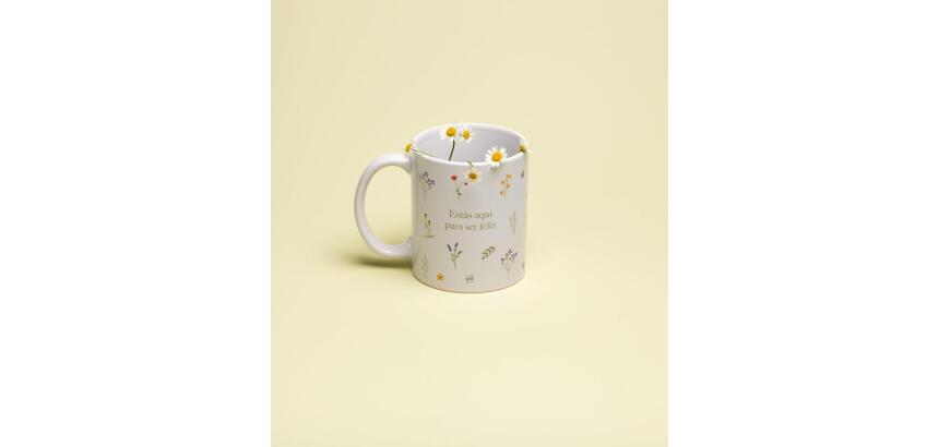 Taza "Estás aquí para ser feliz" 350 ml, cerámica 
